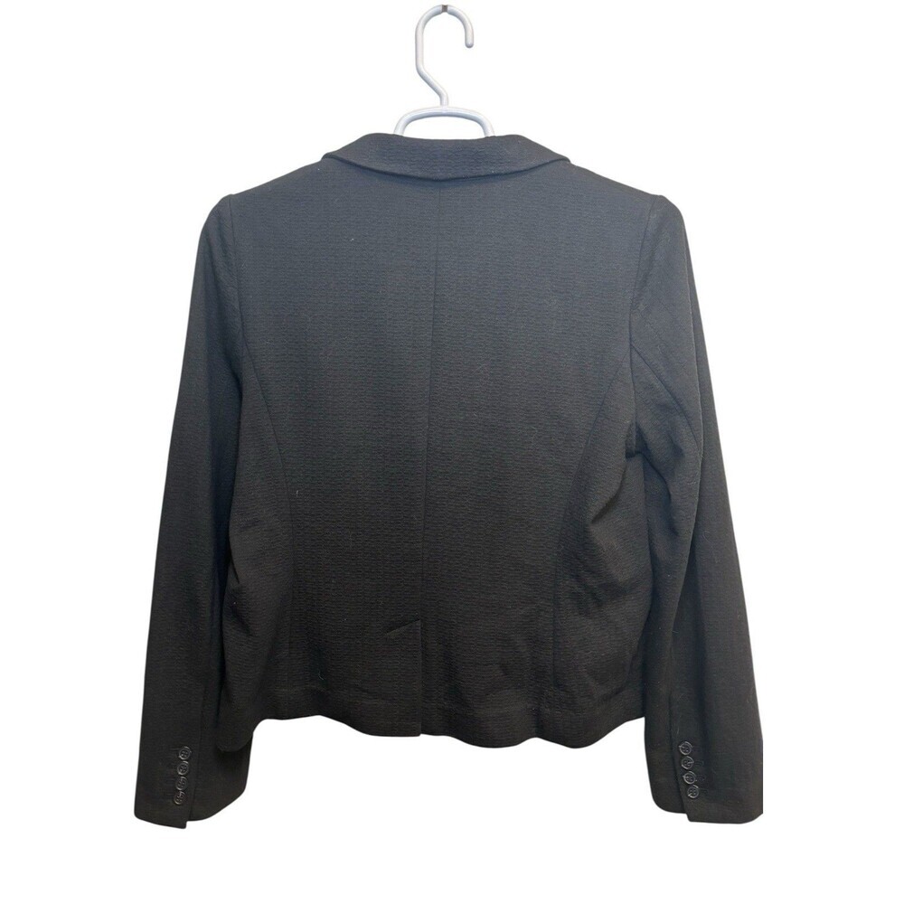 Ann Taylor Blazer Suit Jacket Women's Size 14 Solid Black One Button Lightweight - Picture 2 of 7